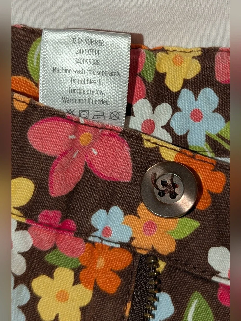 Gymboree Shorts Aloha Sunshine Floral Chino Adjustable Waist Girl's Sz 9